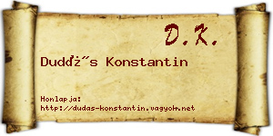 Dudás Konstantin névjegykártya